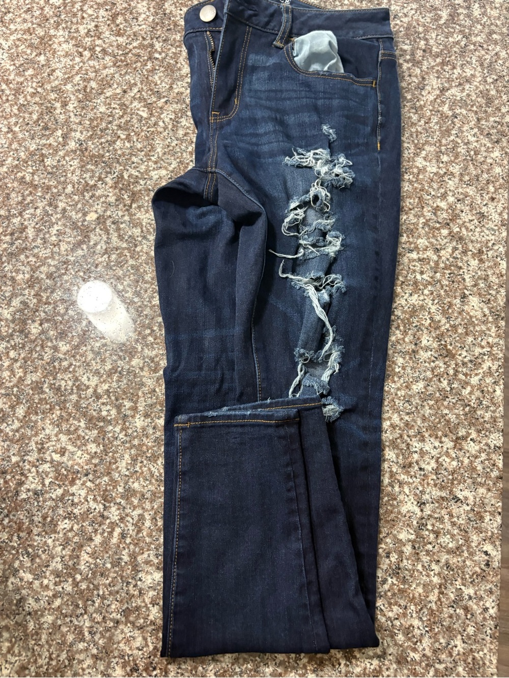 American Eagle Outfitters Dark Blue Distressed Jeggings